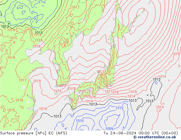 pressão do solo EC (AIFS) Ter 24.09.2024 00 UTC