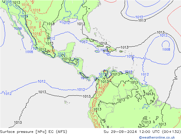 Surface pressure EC (AIFS) Su 29.09.2024 12 UTC