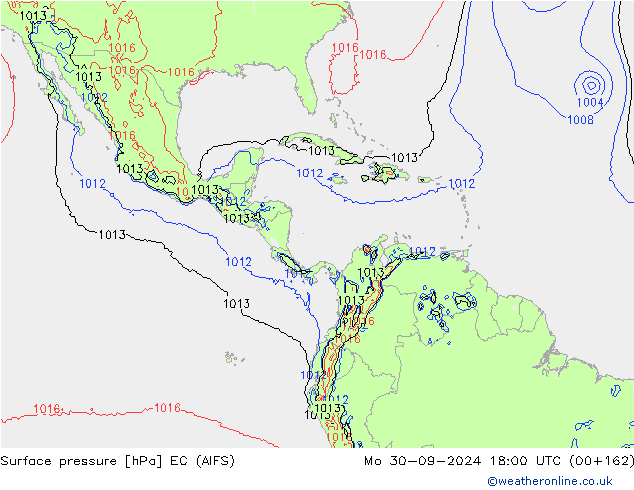 Surface pressure EC (AIFS) Mo 30.09.2024 18 UTC