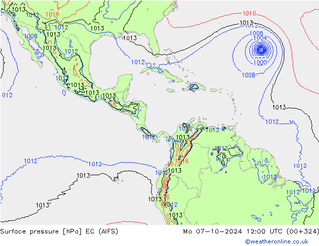 Luchtdruk (Grond) EC (AIFS) ma 07.10.2024 12 UTC