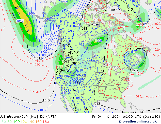 Jet stream/SLP EC (AIFS) Fr 04.10.2024 00 UTC