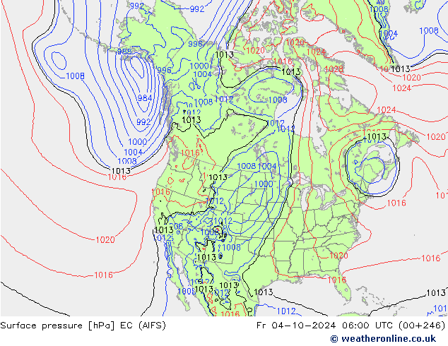 ciśnienie EC (AIFS) pt. 04.10.2024 06 UTC