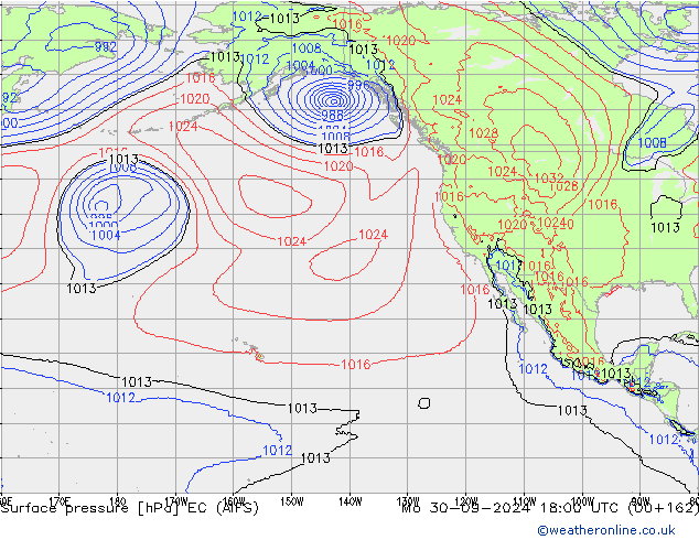 Surface pressure EC (AIFS) Mo 30.09.2024 18 UTC