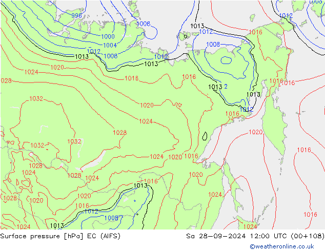 Yer basıncı EC (AIFS) Cts 28.09.2024 12 UTC