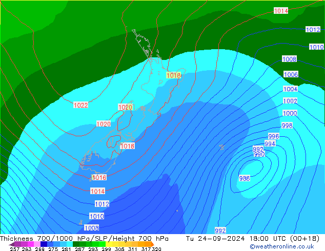 Thck 700-1000 hPa EC (AIFS) mar 24.09.2024 18 UTC