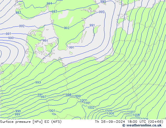 Surface pressure EC (AIFS) Th 26.09.2024 18 UTC