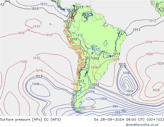 Luchtdruk (Grond) EC (AIFS) za 28.09.2024 06 UTC