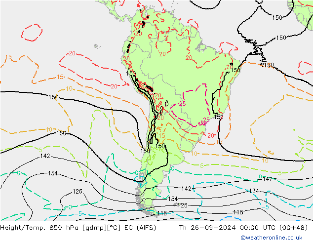 Height/Temp. 850 hPa EC (AIFS) Th 26.09.2024 00 UTC