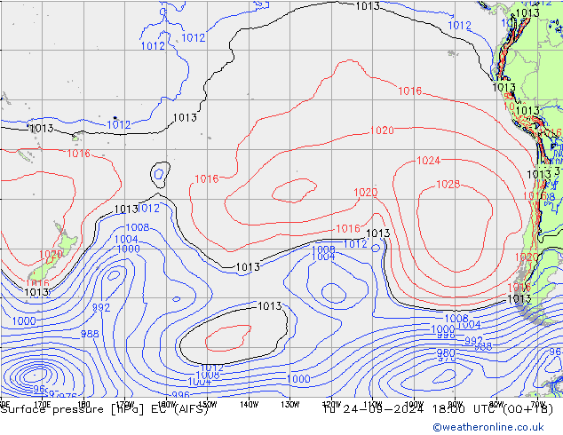 Surface pressure EC (AIFS) Tu 24.09.2024 18 UTC