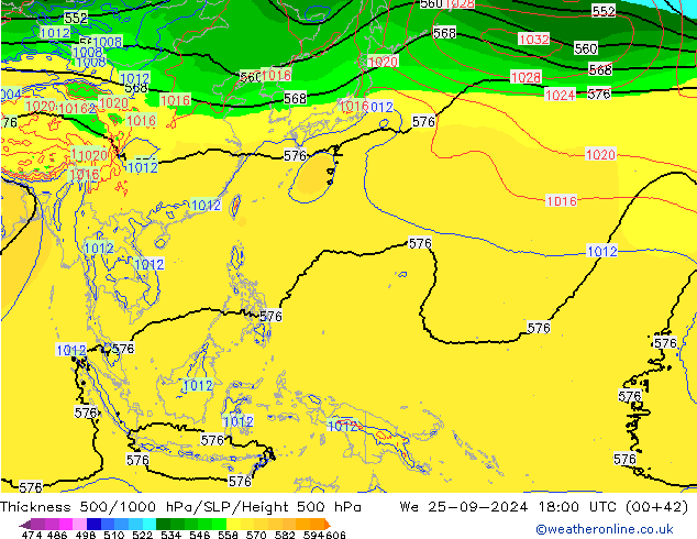 Thck 500-1000гПа EC (AIFS) ср 25.09.2024 18 UTC