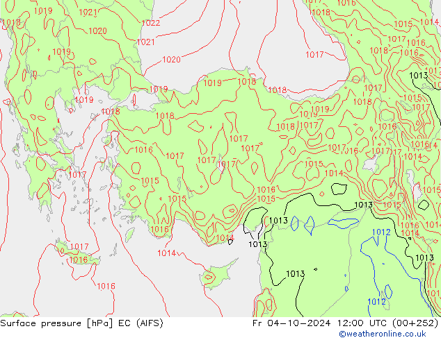 Surface pressure EC (AIFS) Fr 04.10.2024 12 UTC