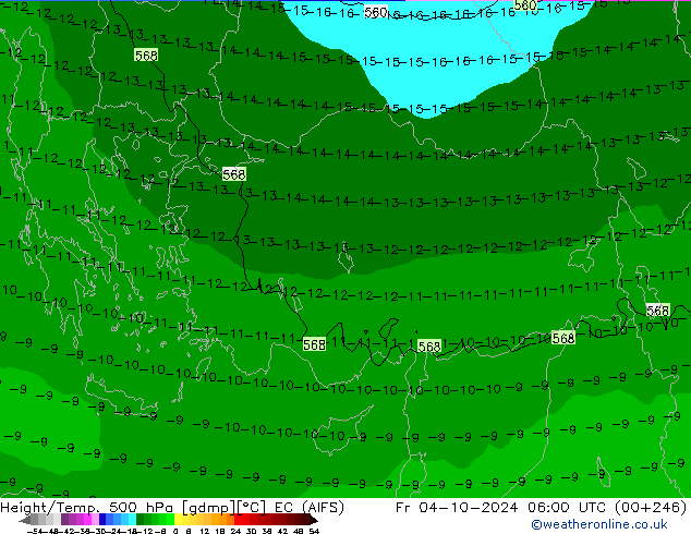 Géop./Temp. 500 hPa EC (AIFS) ven 04.10.2024 06 UTC