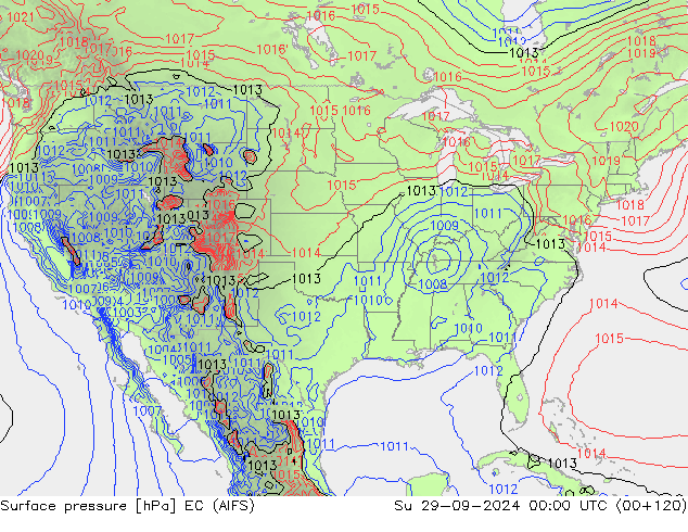 ciśnienie EC (AIFS) nie. 29.09.2024 00 UTC