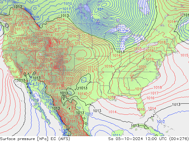 pression de l'air EC (AIFS) sam 05.10.2024 12 UTC