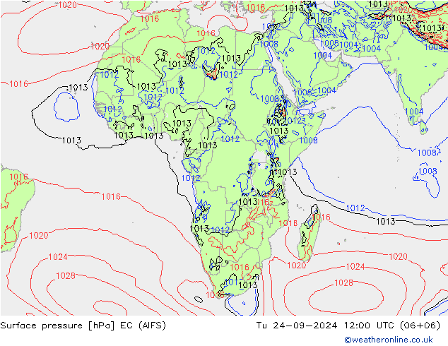 pression de l'air EC (AIFS) mar 24.09.2024 12 UTC