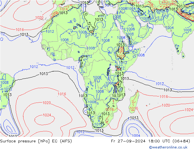 Luchtdruk (Grond) EC (AIFS) vr 27.09.2024 18 UTC