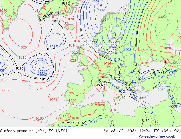 Bodendruck EC (AIFS) Sa 28.09.2024 12 UTC