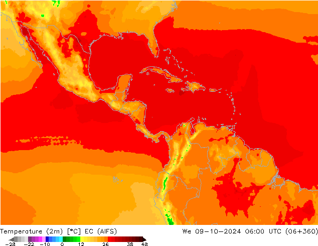 Temperature (2m) EC (AIFS) We 09.10.2024 06 UTC