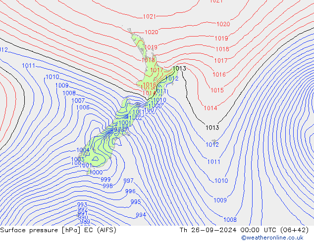 Luchtdruk (Grond) EC (AIFS) do 26.09.2024 00 UTC