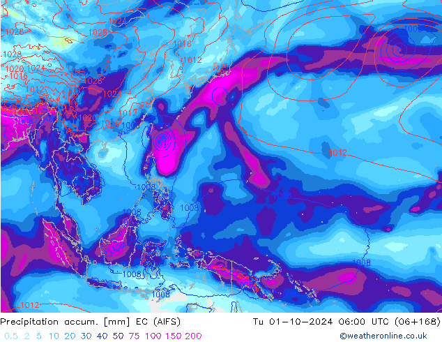 Precipitación acum. EC (AIFS) mar 01.10.2024 06 UTC