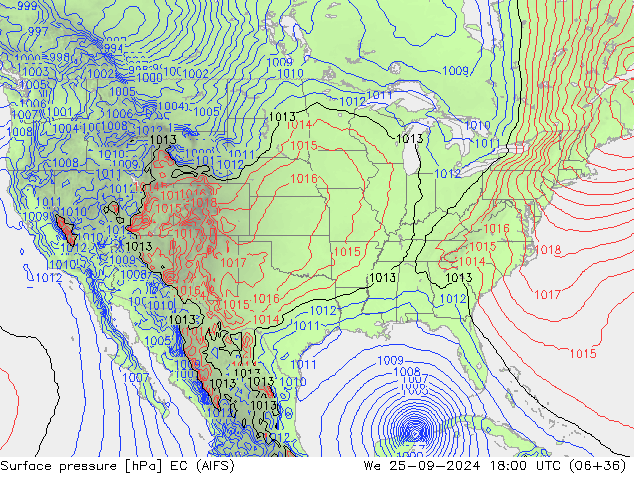 pression de l'air EC (AIFS) mer 25.09.2024 18 UTC