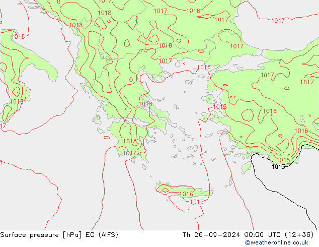 приземное давление EC (AIFS) чт 26.09.2024 00 UTC