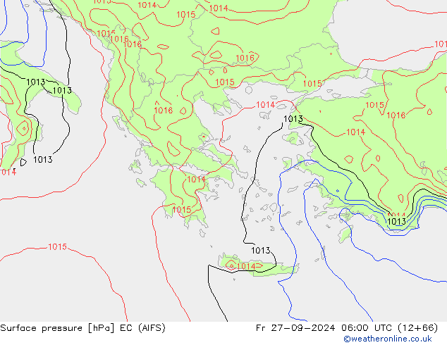 Luchtdruk (Grond) EC (AIFS) vr 27.09.2024 06 UTC