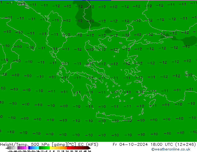 Height/Temp. 500 hPa EC (AIFS) Fr 04.10.2024 18 UTC