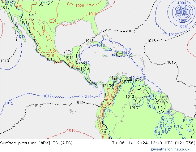 pressão do solo EC (AIFS) Ter 08.10.2024 12 UTC