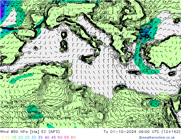  850 hPa EC (AIFS)  01.10.2024 06 UTC