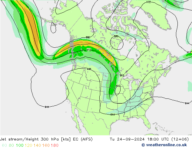 Corrente a getto EC (AIFS) mar 24.09.2024 18 UTC