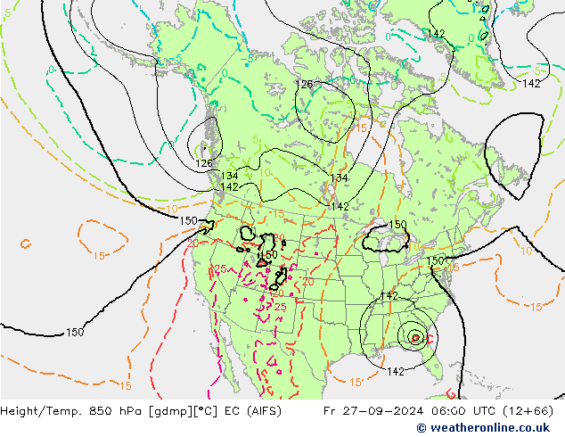 Height/Temp. 850 hPa EC (AIFS) ven 27.09.2024 06 UTC