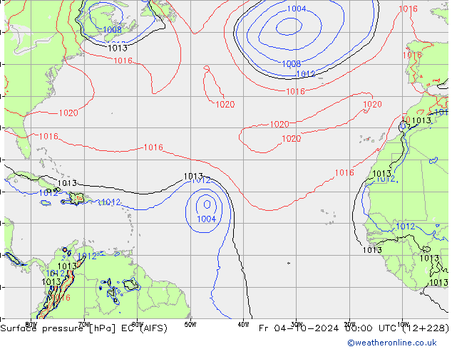 Luchtdruk (Grond) EC (AIFS) vr 04.10.2024 00 UTC