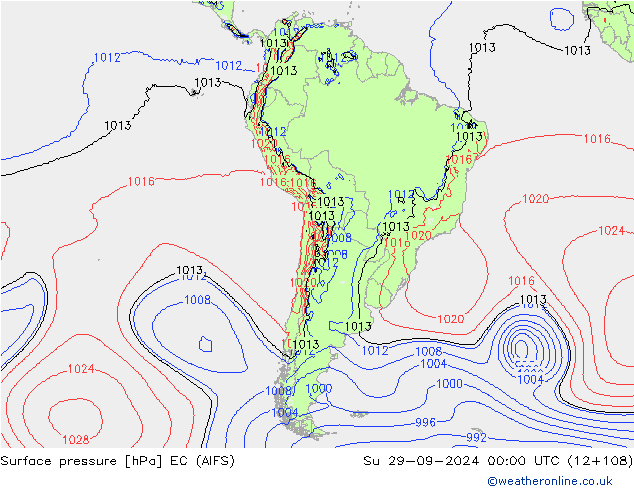 pressão do solo EC (AIFS) Dom 29.09.2024 00 UTC