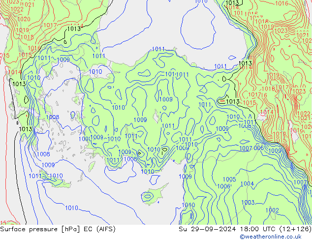 pressão do solo EC (AIFS) Dom 29.09.2024 18 UTC