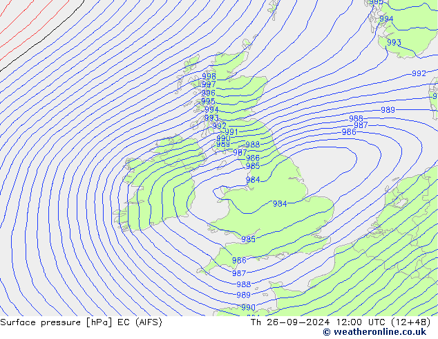 Surface pressure EC (AIFS) Th 26.09.2024 12 UTC