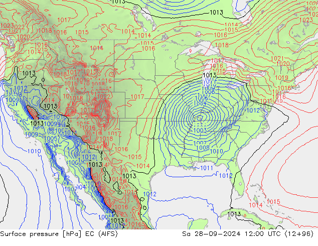 Bodendruck EC (AIFS) Sa 28.09.2024 12 UTC