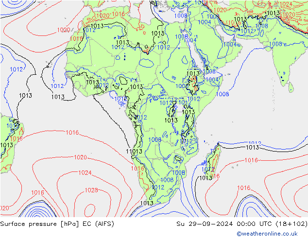 ciśnienie EC (AIFS) nie. 29.09.2024 00 UTC