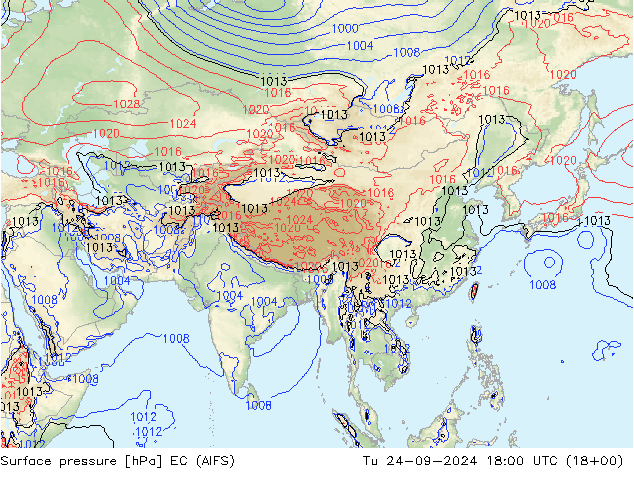 Luchtdruk (Grond) EC (AIFS) di 24.09.2024 18 UTC