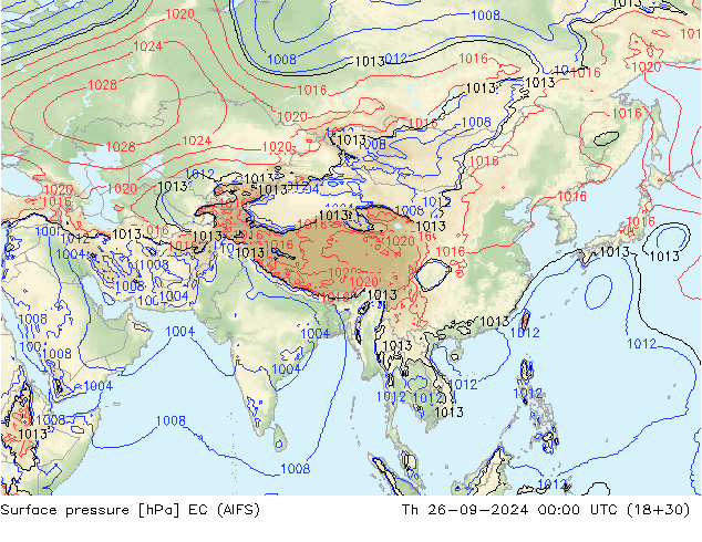 приземное давление EC (AIFS) чт 26.09.2024 00 UTC