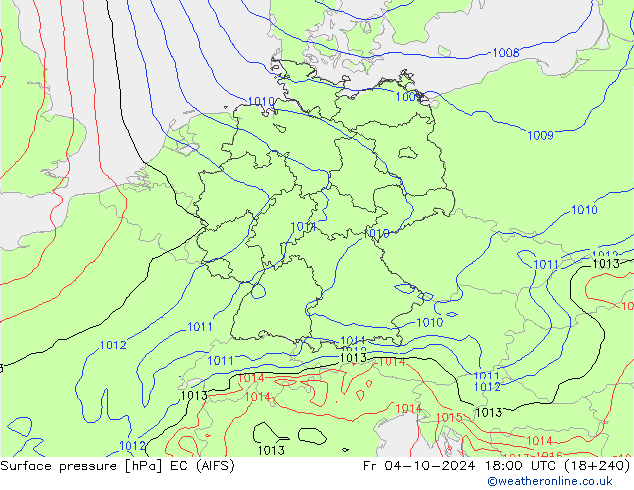 Bodendruck EC (AIFS) Fr 04.10.2024 18 UTC