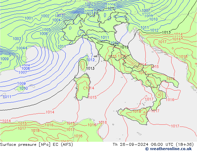 pression de l'air EC (AIFS) jeu 26.09.2024 06 UTC