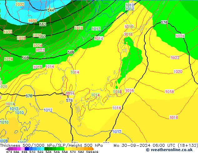 Schichtdicke 500-1000 hPa EC (AIFS) Mo 30.09.2024 06 UTC