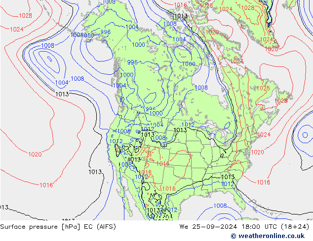 pression de l'air EC (AIFS) mer 25.09.2024 18 UTC