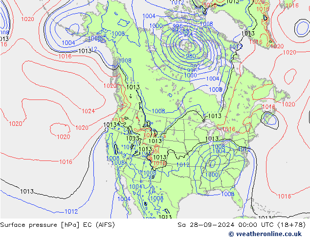 pression de l'air EC (AIFS) sam 28.09.2024 00 UTC