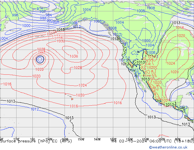 ciśnienie EC (AIFS) śro. 02.10.2024 06 UTC