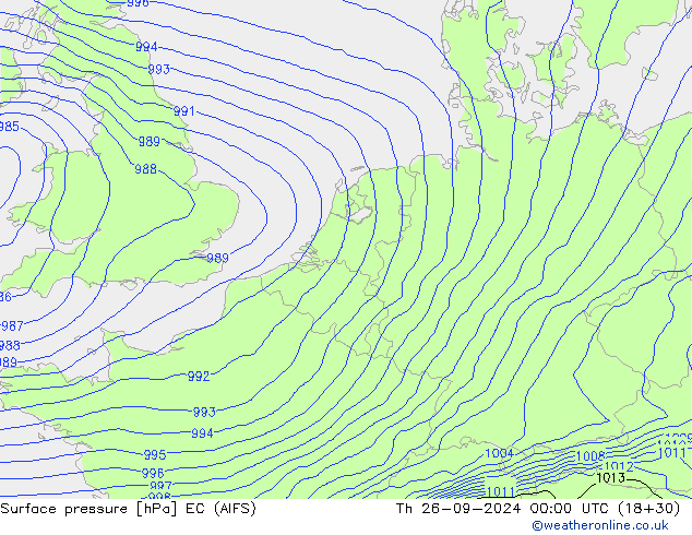 Surface pressure EC (AIFS) Th 26.09.2024 00 UTC