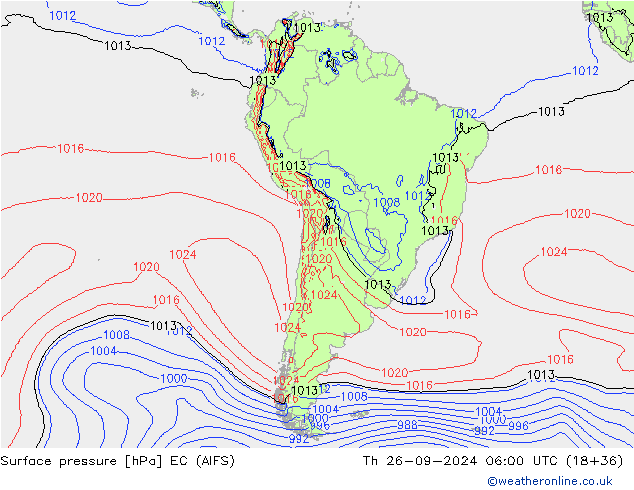 Surface pressure EC (AIFS) Th 26.09.2024 06 UTC