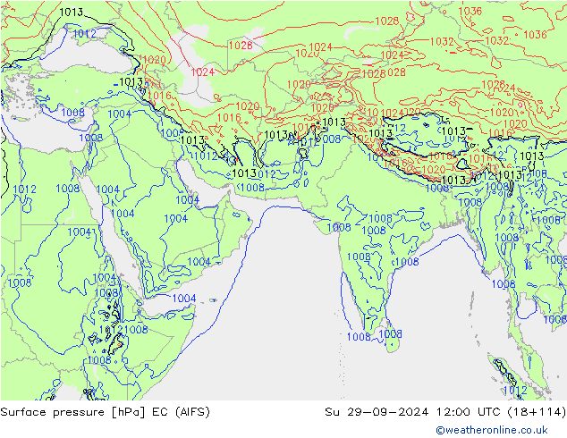 приземное давление EC (AIFS) Вс 29.09.2024 12 UTC