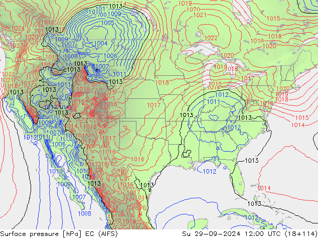 Surface pressure EC (AIFS) Su 29.09.2024 12 UTC